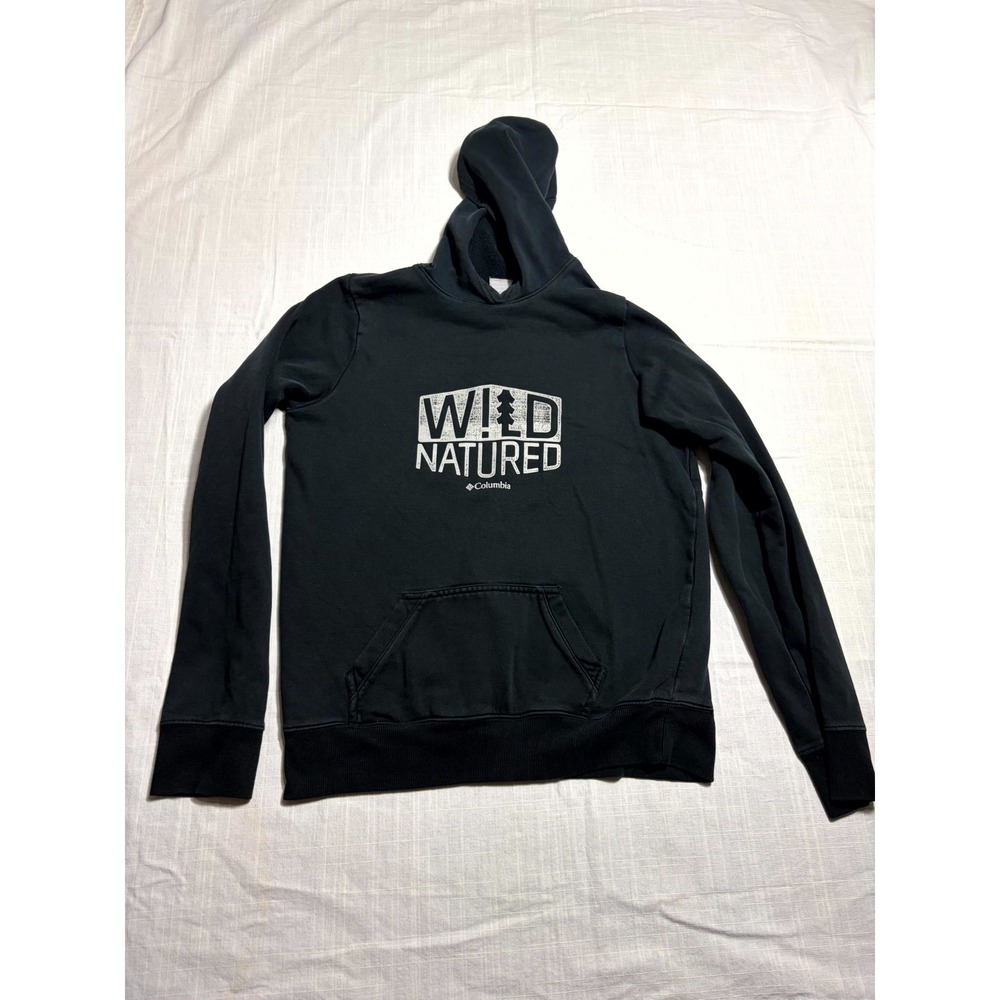 Columbia Wild Natured Hoodie Boys XL 18/20 Black Graphic Fleece Lined Pullover